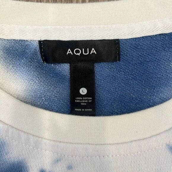 Aqua Long sleeve tye-Dye cropped sweatshirt - Picture 4 of 4